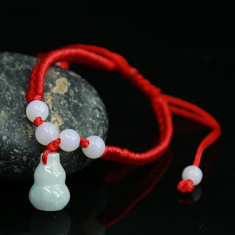 Natural emerald A Goods Red Rope Bracelet Lucky Red Rope Woven in the Year of Birth Red Carrying Strap