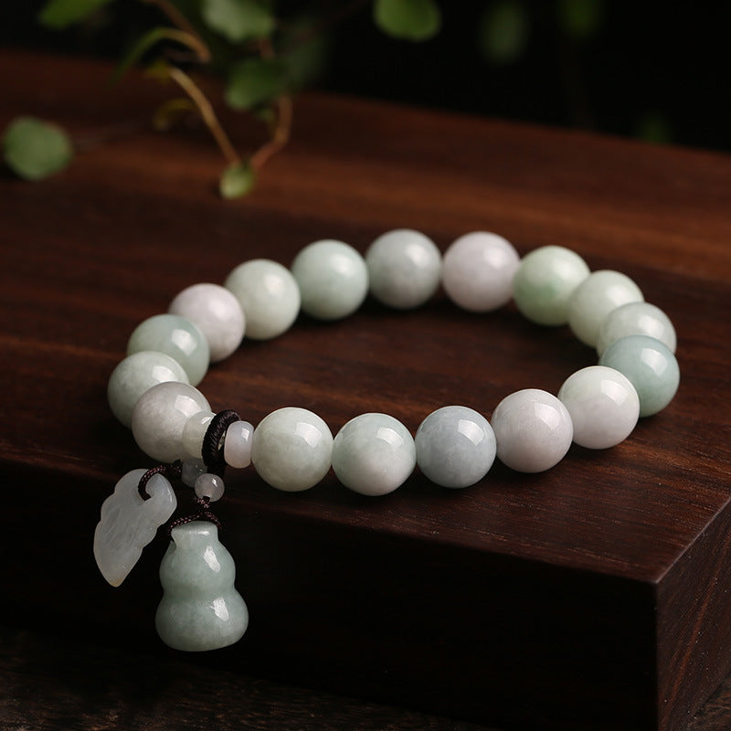 Natural Jadeite Bracelet with Pendant Pixiu Jadeite Jade Bracelet Jewelry Couple Style diy Bracelet