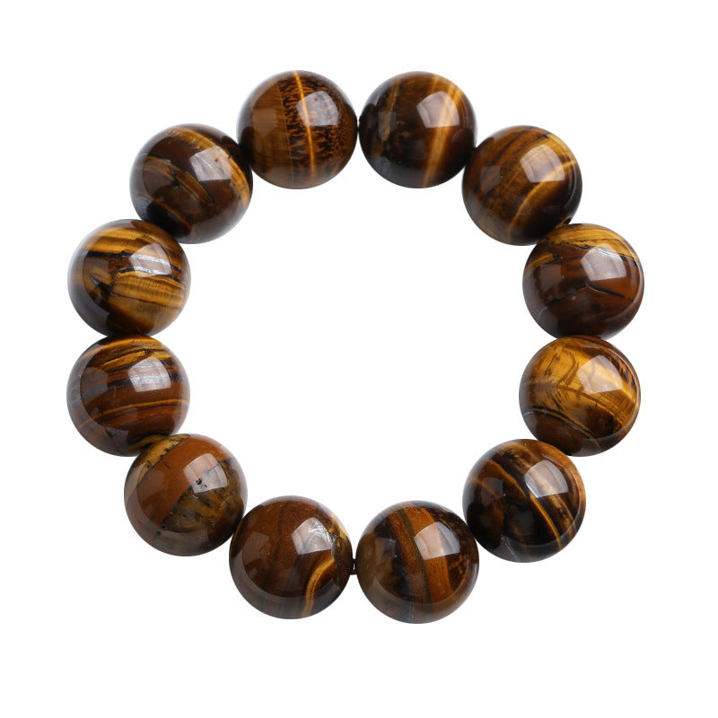 Jiaer Same Style Natural A Premium Tiger Eye Stone Bracelet Wood Transformation Stone Tiger Clear Stone Bracelet High-end Couple Bracelet
