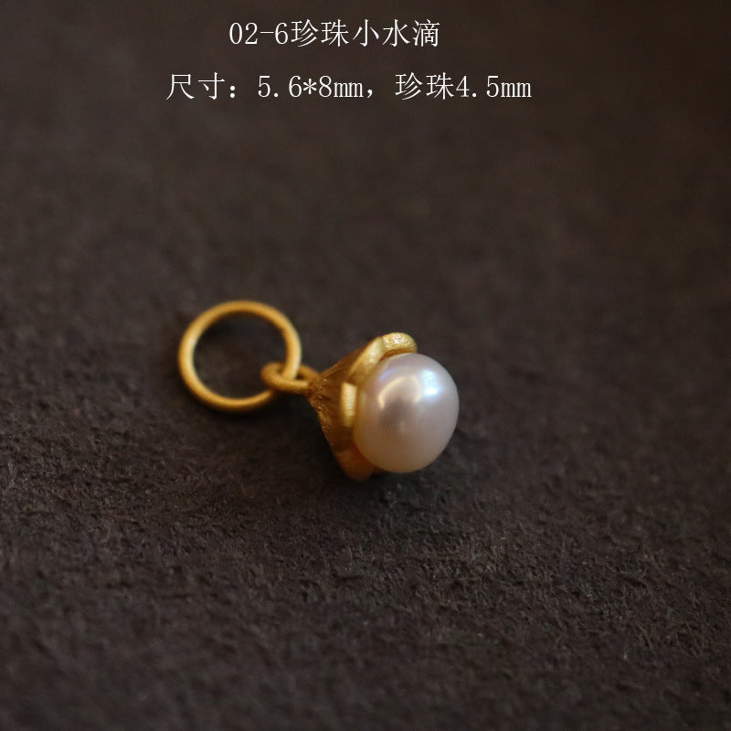 Silver Gold Plated Accessories Small Brand DIY Handmade Jewelry Accessories Butterfly Money Bag Crystal South Red Agate Flowing Style