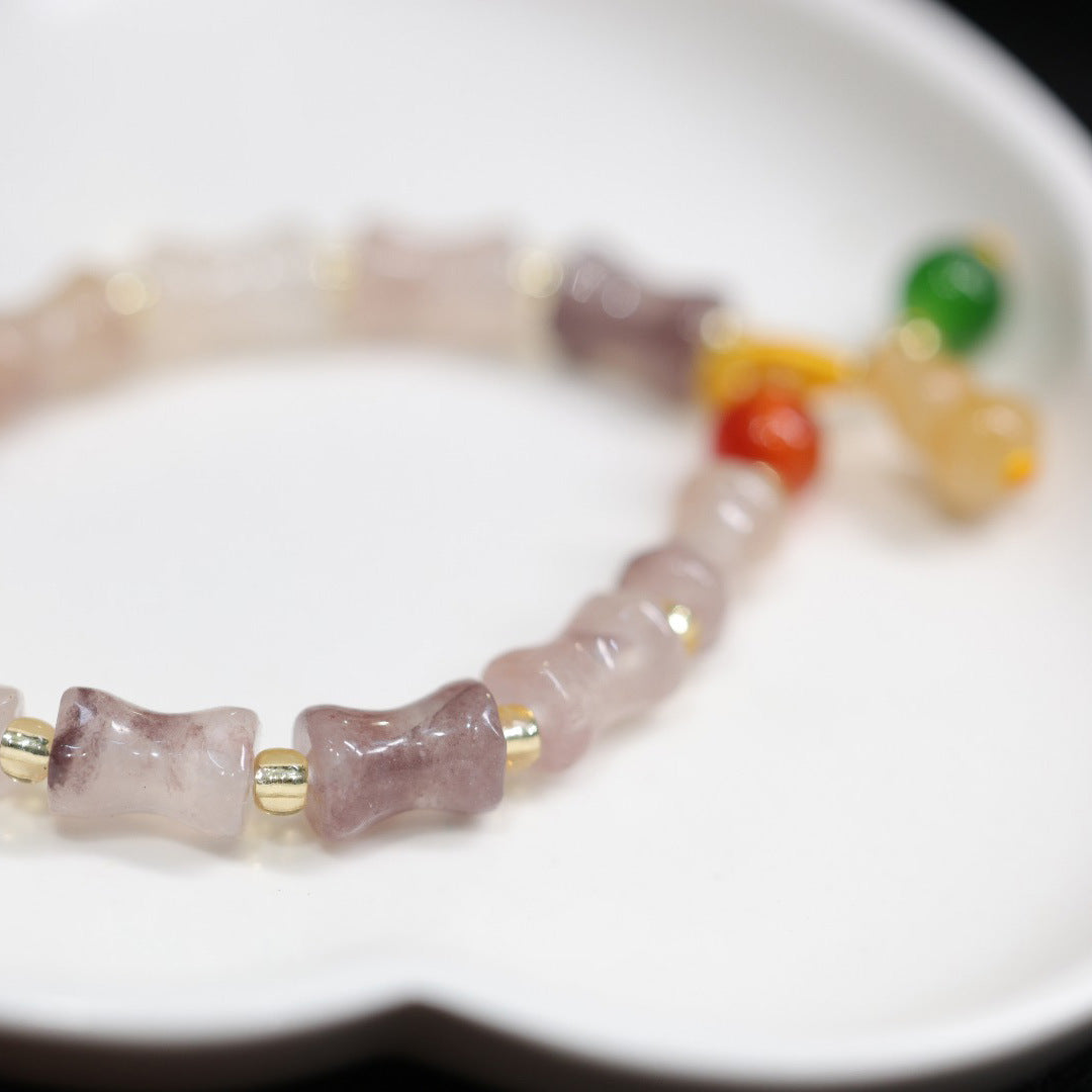 Natural Xinjiang Golden Silk Jade Bracelet for Women, High-Quality Gourd Single Circle Bracelet, Yadan Gobi Jade Ethnic Style Gift