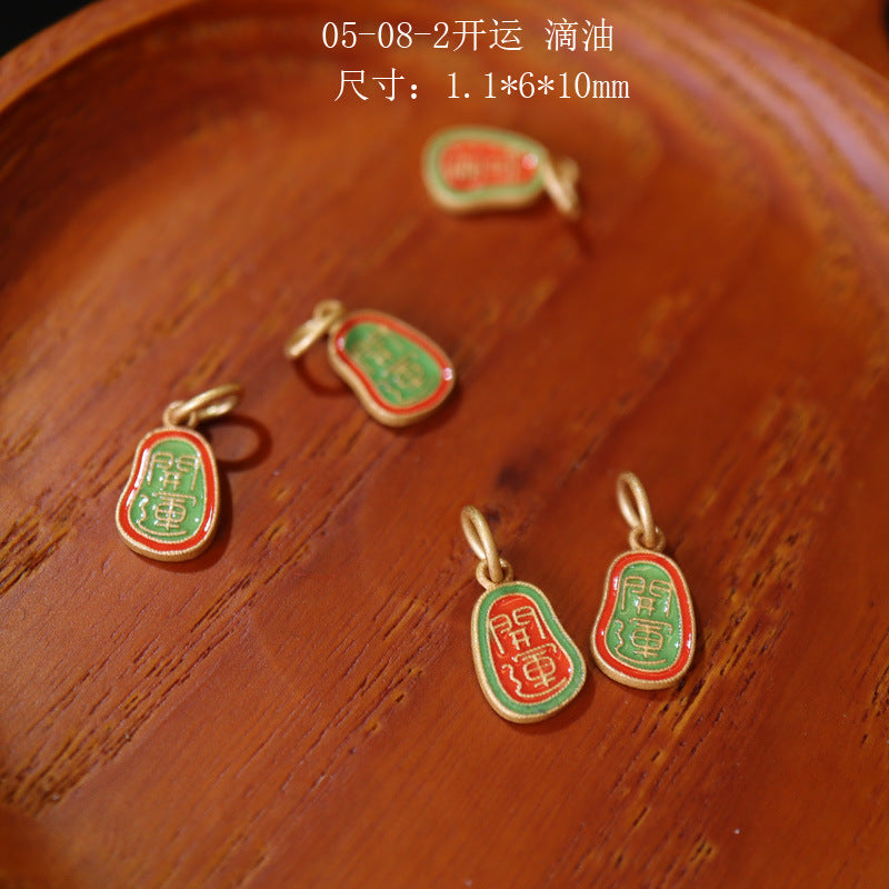 Silver Gold Plated Accessories Small Brand DIY Handmade Jewelry Accessories Butterfly Money Bag Crystal South Red Agate Flowing Style