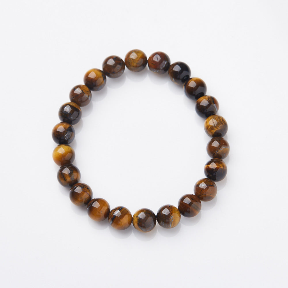 Jiaer Same Style Natural A Premium Tiger Eye Stone Bracelet Wood Transformation Stone Tiger Clear Stone Bracelet High-end Couple Bracelet