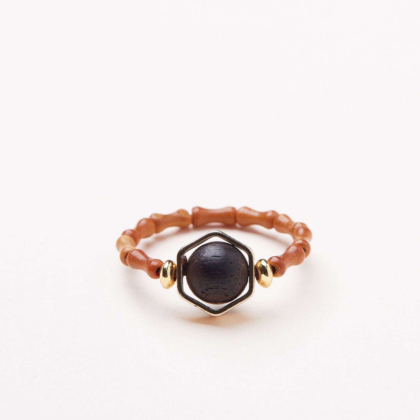 New Chinese Style Natural Fragrant Ring for Women Walnut Bamboo Tail Ring Hanfu Chinese Style Accessories