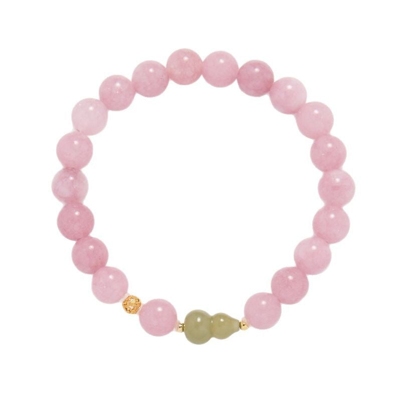 Armband aus lila Chalcedon und Hetian-Jade im gleichen Stil, S925er Silber, Armband mit Begonie- und Albizia-Muster