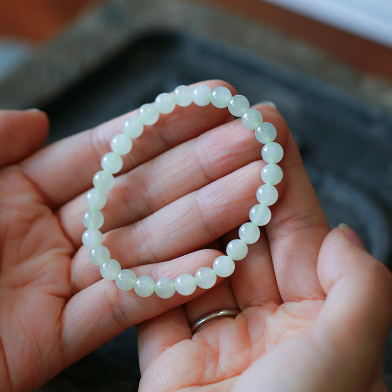 Natural6MM Hetian Jade Bracelet for Women S925Sterling Silver Jade Jewelry Bracelet Gift for Best Friend Wholesale