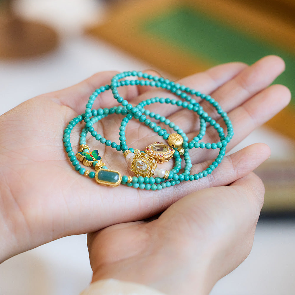 Hubei Original Mine Natural Green Pine Bracelet for Women S925Silver Inlaid Blue Water Jade Fine Texture Bracelet Gift for Girlfriend