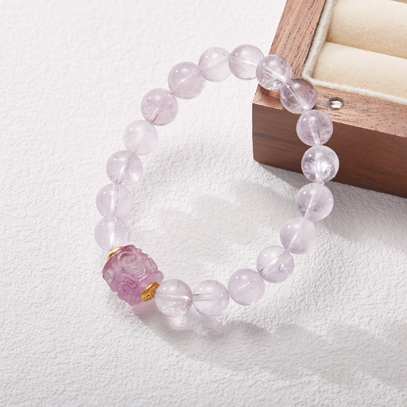 Nine Purple Fire Bracelet for Women Birth Year Bracelet Purple Jade Birth Year Lavender Crystal Good Luck Bead Road Pass Bracelet