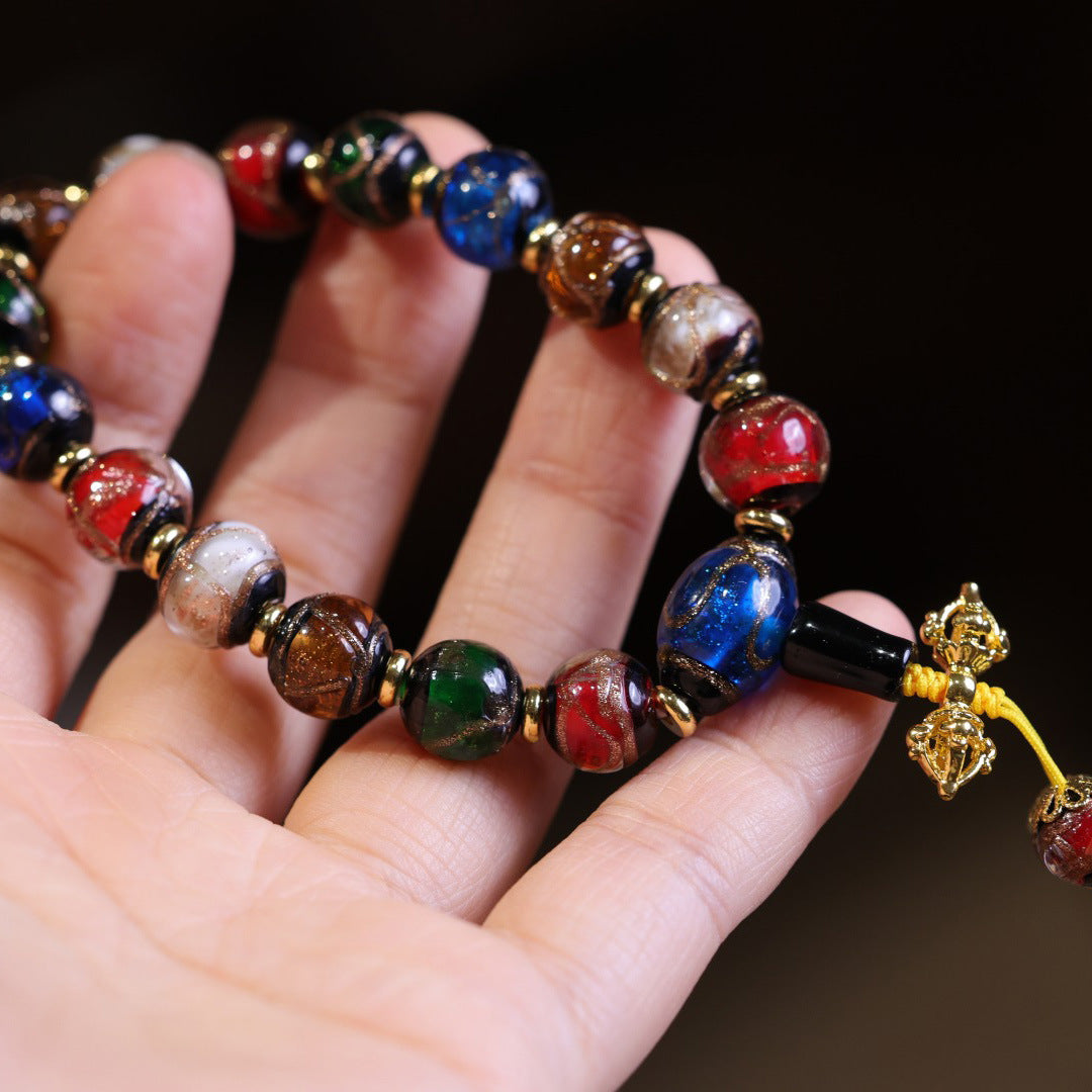 Incense Ash Glaze Bracelet Zodiac Year Twelve Zodiac Bracelet Ancient Method Multi-Treasure Gold-Swallowing Beast Beijing Palace Family of Three
