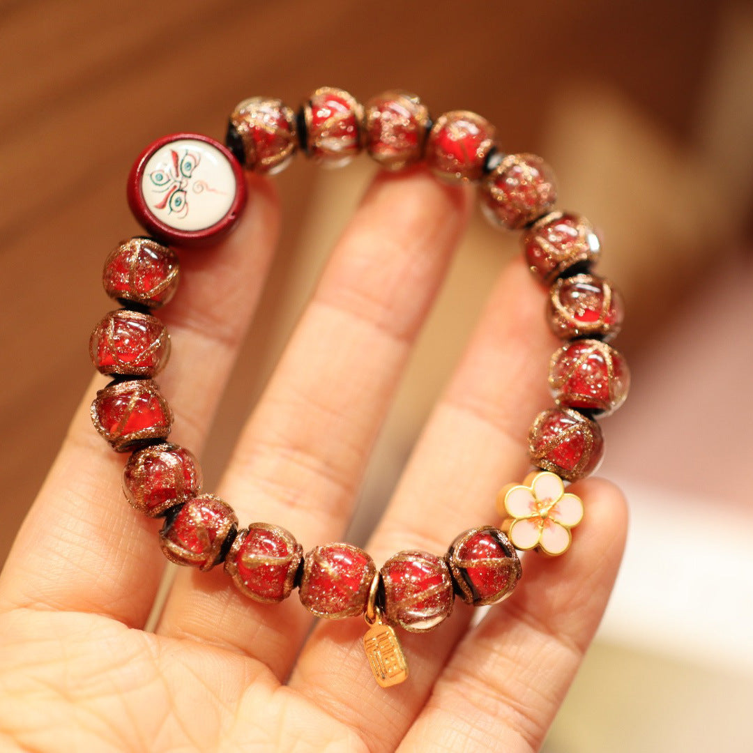 Incense Ash Glaze Bracelet Zodiac Year Twelve Zodiac Bracelet Ancient Method Multi-Treasure Gold-Swallowing Beast Beijing Palace Family of Three
