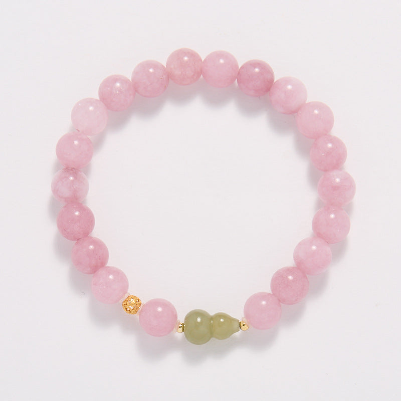 Armband aus lila Chalcedon und Hetian-Jade im gleichen Stil, S925er Silber, Armband mit Begonie- und Albizia-Muster