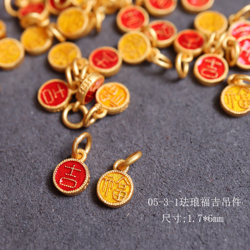 Silver Gold Plated Accessories Small Brand DIY Handmade Jewelry Accessories Butterfly Money Bag Crystal South Red Agate Flowing Style