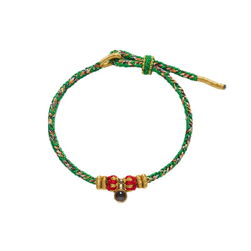 2024Handgefertigtes Armband mit rotem Band für Männer und Frauen, Sternzeichen-Schutz-Buddha-Projektionsstein, Shurangama-Mantra, Sechs-Wort-Mantra, Zwölf-Sternzeichen-Schutzgottheit