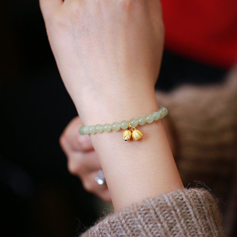Natural6MM Hetian Jade Bracelet for Women S925Sterling Silver Jade Jewelry Bracelet Gift for Best Friend Wholesale