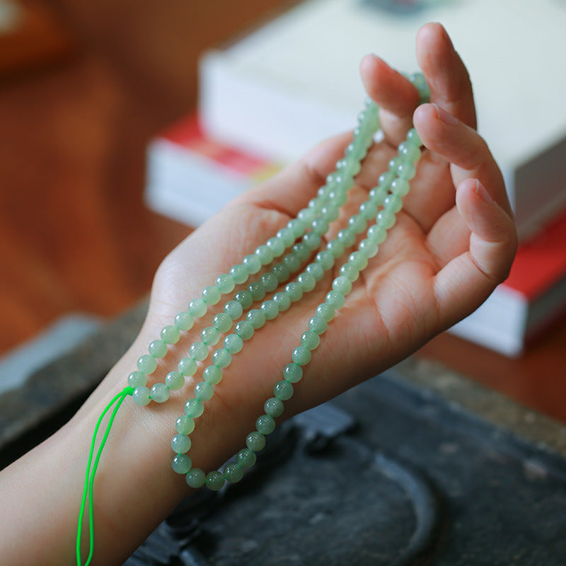 Customized Processing Natural Hetian Jade DIY Accessories Round Beads Loose Beads108Jade Bead Bracelet Accessories