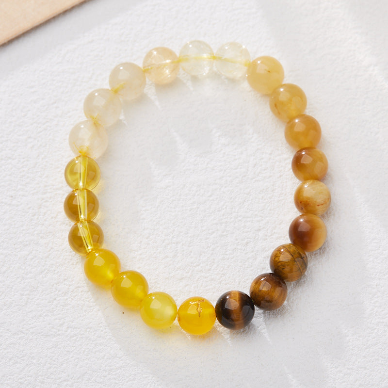 Five Elements Bracelet Golden Wood Water Fire Earth Birthday Year Multi Jewels Bracelet Temple Taoist View Binding Scenic Spot Gift