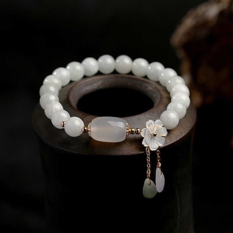 Custom Natural Jade Bracelet for Women New Chinese Style National Style Jadeite Bracelet High-end Gift