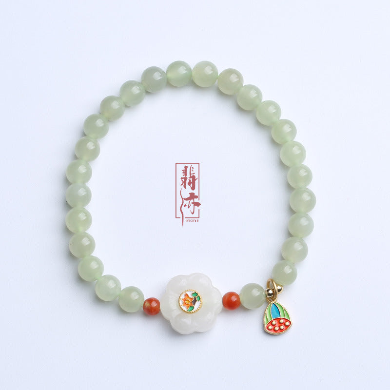 Natural6MM Hetian Jade Bracelet for Women S925Sterling Silver Jade Jewelry Bracelet Gift for Best Friend Wholesale