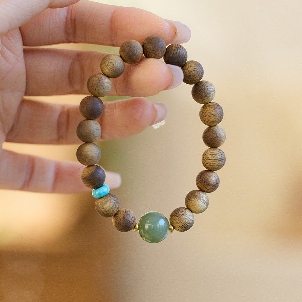 Hainan Natural Qinan Agarwood Bracelet South Red Pixiu Bodhisattva Agarwood Bead Bracelet Cultural Play Buddhist Beads