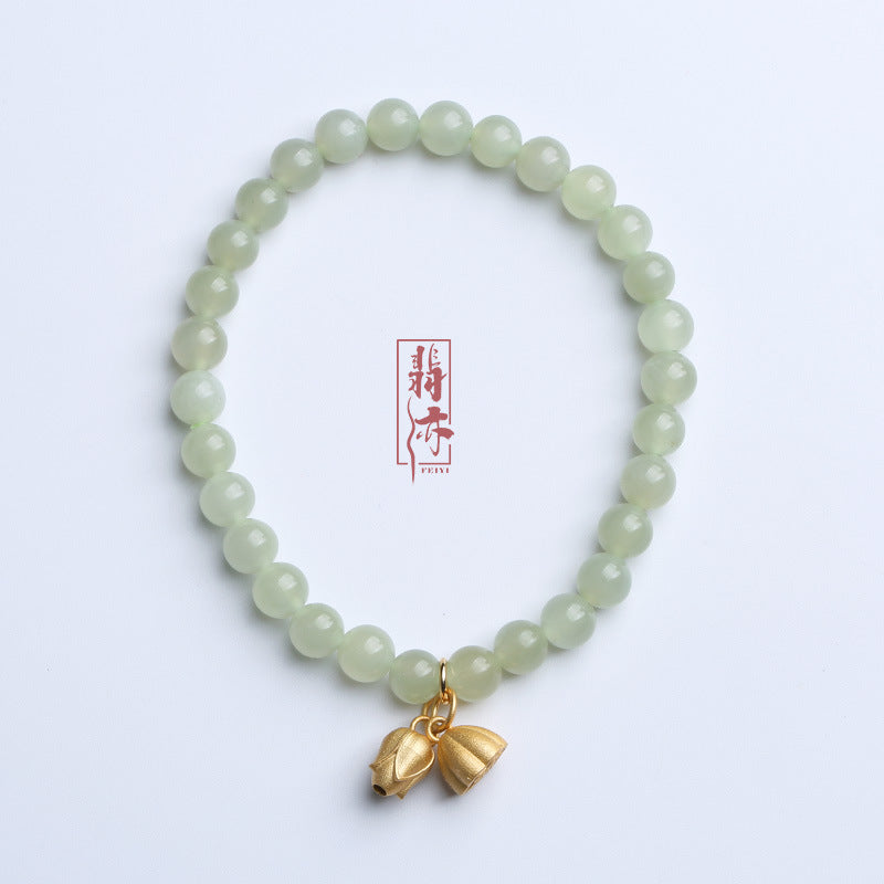 Natural6MM Hetian Jade Bracelet for Women S925Sterling Silver Jade Jewelry Bracelet Gift for Best Friend Wholesale