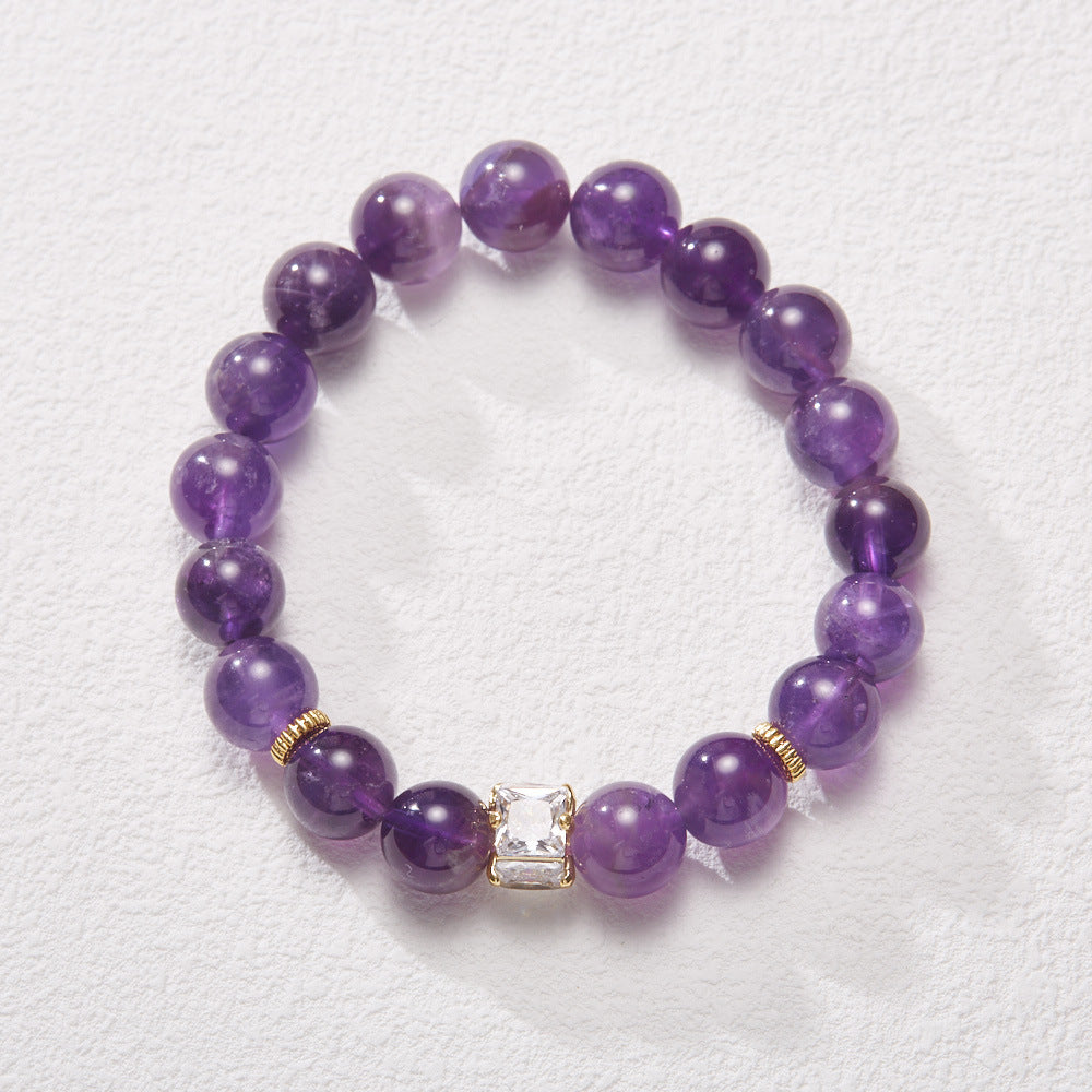 Neun lila Feuerkristall-Armband für Frauen, Perlen, Drachenjahr, Sternzeichen, Glücksbringer, Amethyst, Zuckerwürfel, Multi-Treasure-Armband