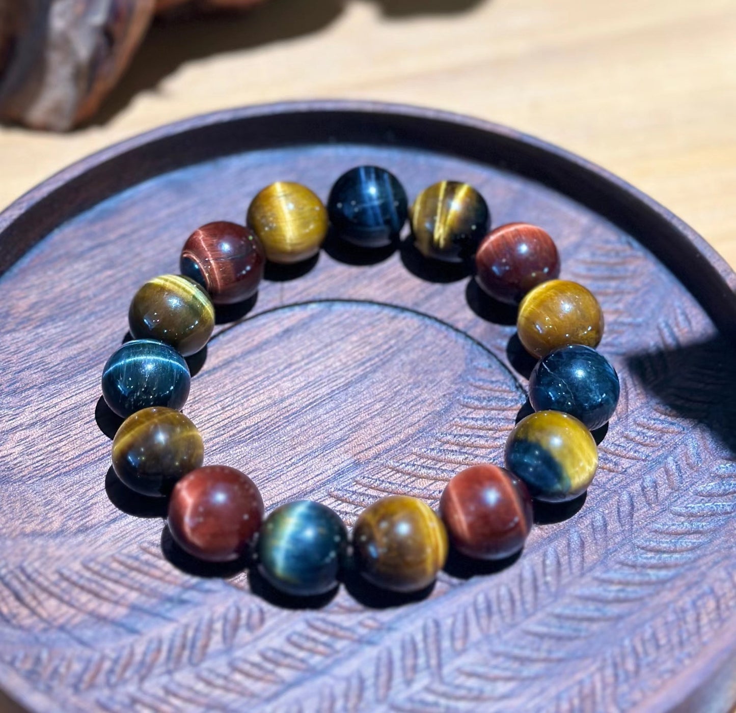 Natural Red Blue Yellow Tiger Eye Bracelet AA Red Blue Yellow Tiger Eye Stone Bracelet Yiwu Small Goods Cross-border hot sale