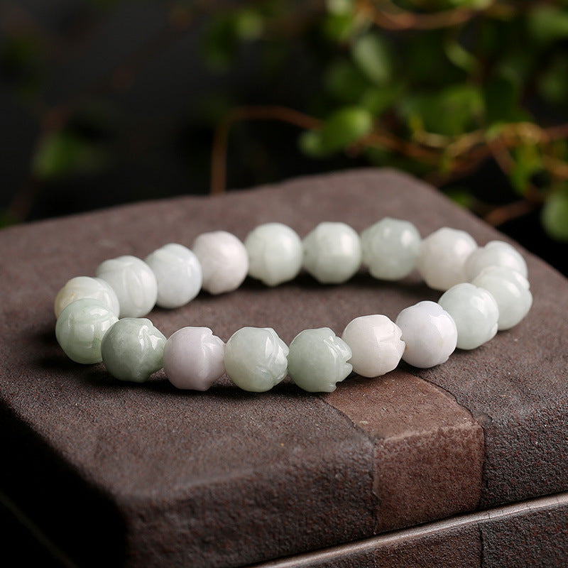 Custom Natural Jade Bracelet for Women New Chinese Style National Style Jadeite Bracelet High-end Gift