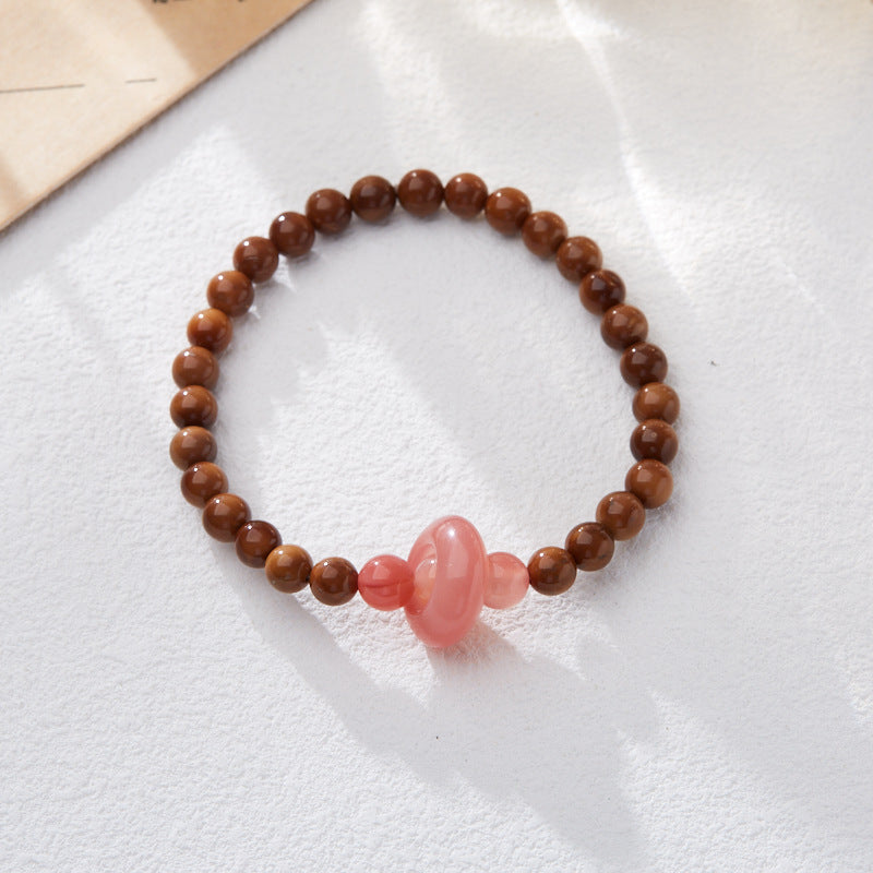 Natural Kuk Bodhi Bracelet Salt Source Agate Simple New Chinese Style Design Wenwan Bracelet Gift for Best Friend