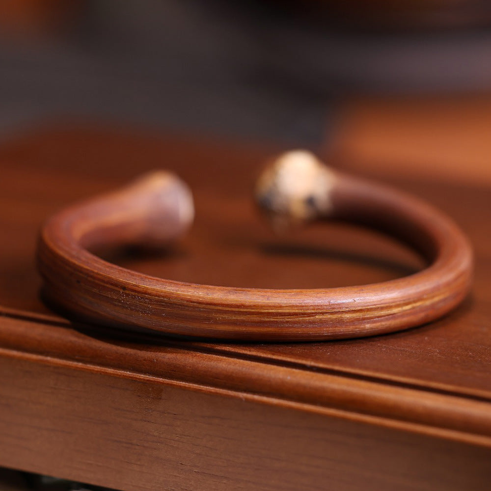 Tibetan Style Natural Wild Shannan Knotless Chicken Blood Vine Bracelet for Men and Women Couples with Knots Wooden Vine Bracelet Summer Ethnic Style
