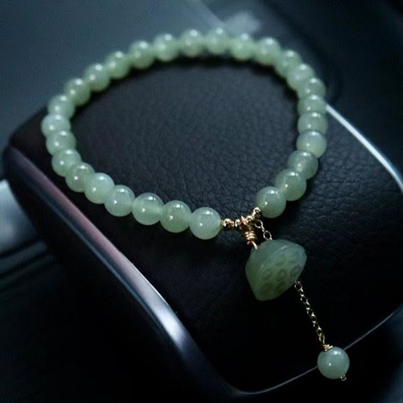 Natural6MM Hetian Jade Bracelet for Women S925Sterling Silver Jade Jewelry Bracelet Gift for Best Friend Wholesale