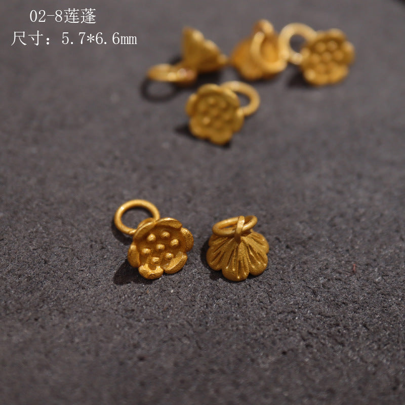 Silver Gold Plated Accessories Small Brand DIY Handmade Jewelry Accessories Butterfly Money Bag Crystal South Red Agate Flowing Style