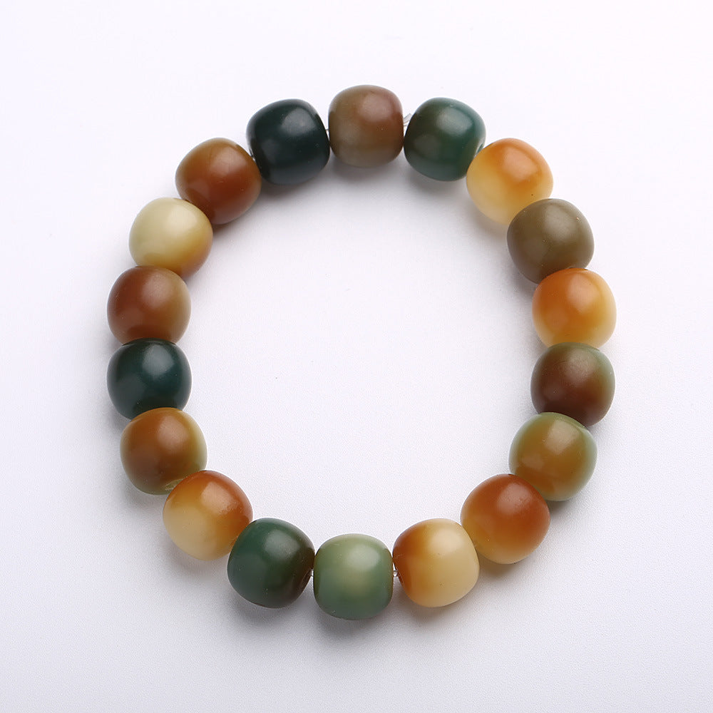 Dunhuang Wen Tian Weathered White Jade Bodhi Root Bracelet Play Bodhi Seed Bracelet Buddhist Beads Prayer Beads Sweater Chain Dual-use Style