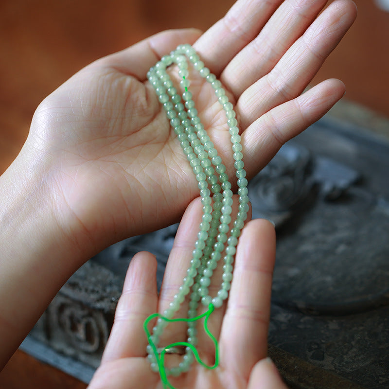 Customized Processing Natural Hetian Jade DIY Accessories Round Beads Loose Beads108Jade Bead Bracelet Accessories