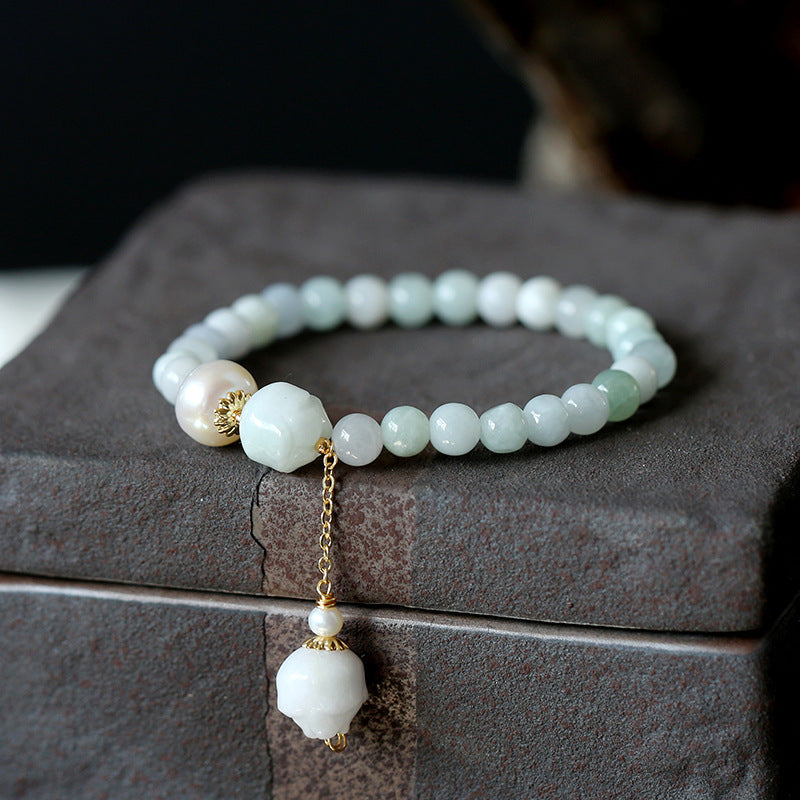 Custom Natural Jade Bracelet for Women New Chinese Style National Style Jadeite Bracelet High-end Gift