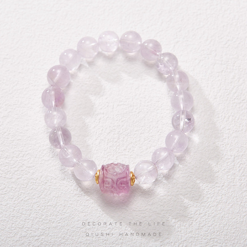Nine Purple Fire Bracelet for Women Birth Year Bracelet Purple Jade Birth Year Lavender Crystal Good Luck Bead Road Pass Bracelet