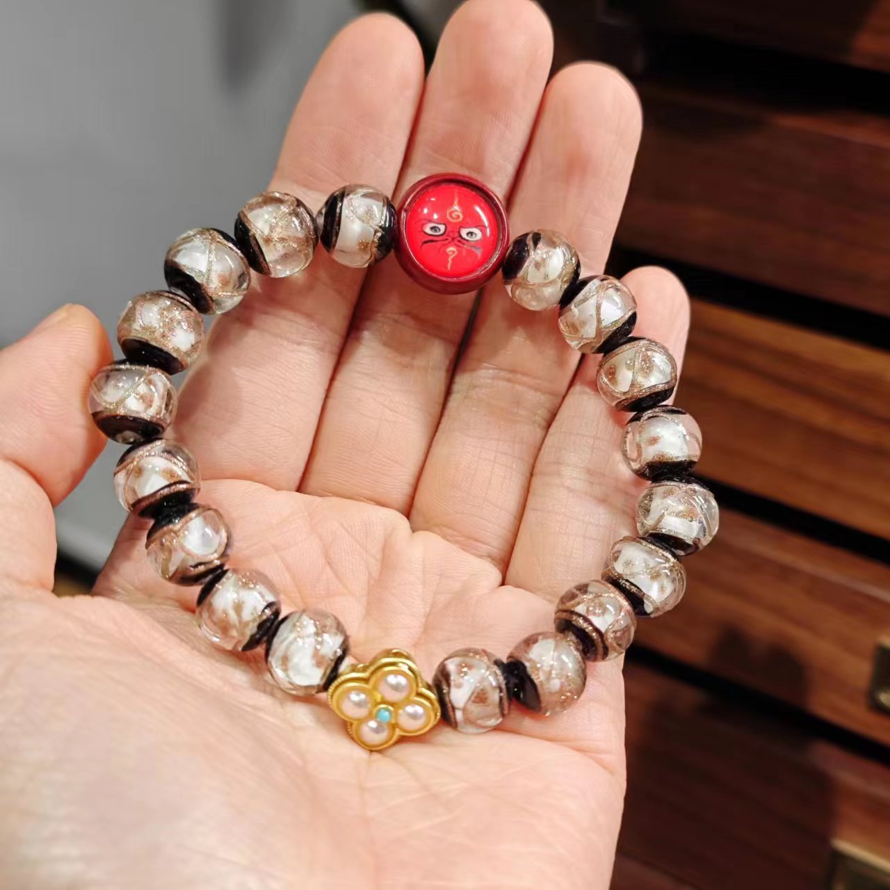 Incense Ash Glaze Bracelet Zodiac Year Twelve Zodiac Bracelet Ancient Method Multi-Treasure Gold-Swallowing Beast Beijing Palace Family of Three