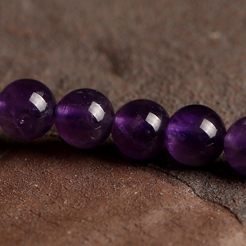 Natural Amethyst Bracelet Three Circles Uruguay Amethyst Multi-layer Bracelet Beads Finished Crystal