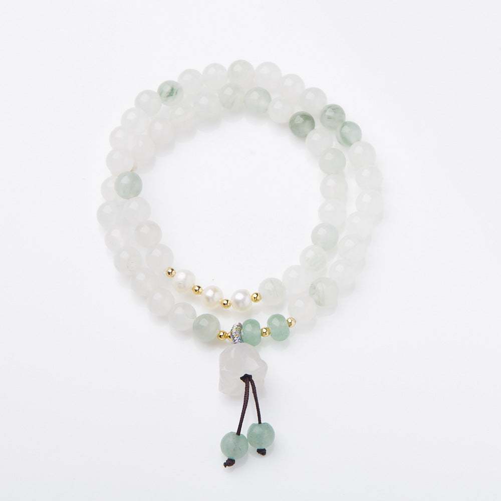 Natural Tianshan Jade Bamboo Knot Bracelet for Women Wallet Drum Money Bag Golden Silk Jade High-end Feel Bestie Bracelet Gift