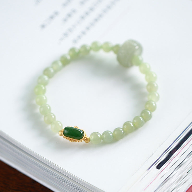 Natural6MM Hetian Jade Bracelet for Women S925Sterling Silver Jade Jewelry Bracelet Gift for Best Friend Wholesale