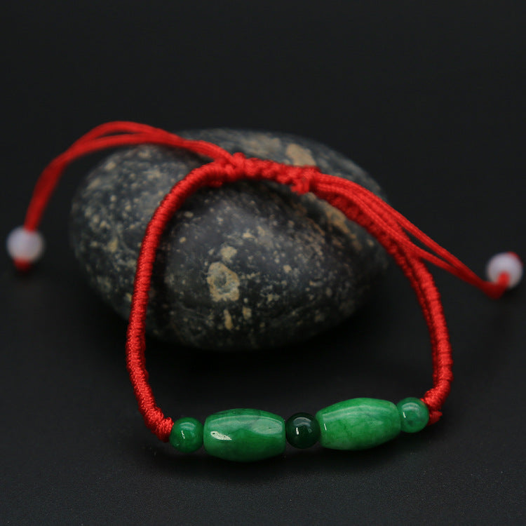Jadeite Jade Red String Bracelet Red String Handmade Woven Bracelet for Zodiac Year Dragon Boat Festival Red String Gift Small Accessories