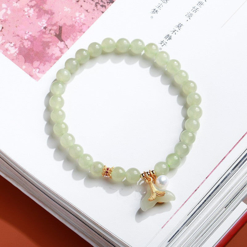 Natural6MM Hetian Jade Bracelet for Women S925Sterling Silver Jade Jewelry Bracelet Gift for Best Friend Wholesale