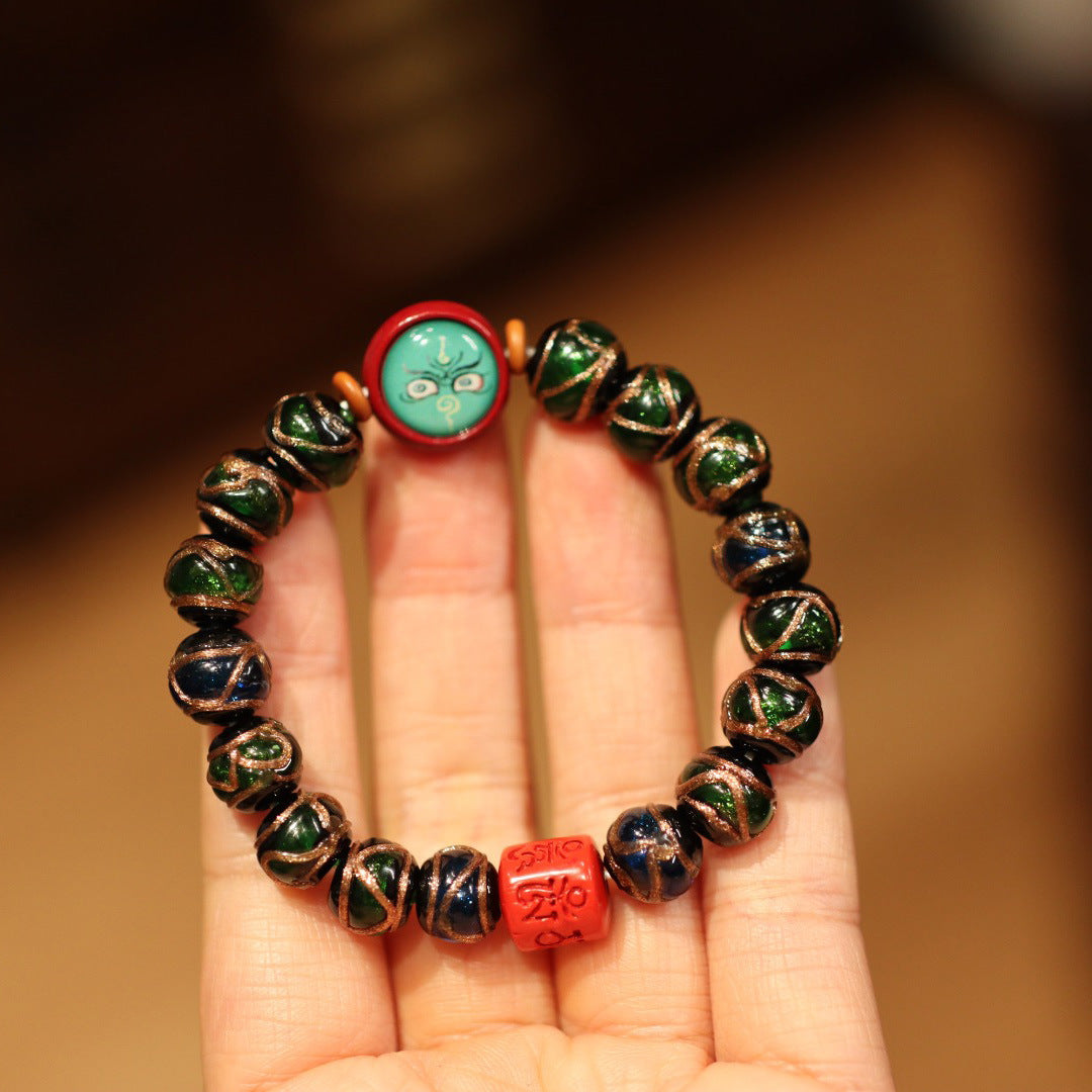 Incense Ash Glaze Bracelet Zodiac Year Twelve Zodiac Bracelet Ancient Method Multi-Treasure Gold-Swallowing Beast Beijing Palace Family of Three