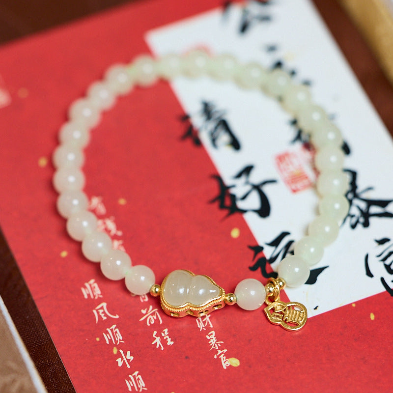 Natural6MM Hetian Jade Bracelet for Women S925Sterling Silver Jade Jewelry Bracelet Gift for Best Friend Wholesale
