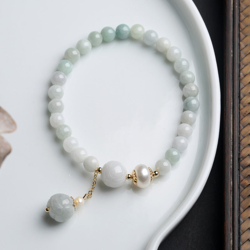 Custom Natural Jade Bracelet for Women New Chinese Style National Style Jadeite Bracelet High-end Gift