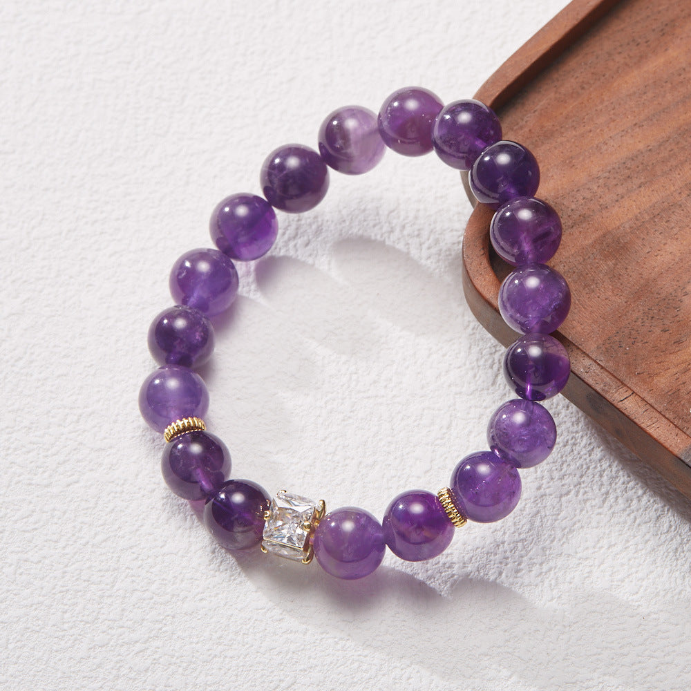 Neun lila Feuerkristall-Armband für Frauen, Perlen, Drachenjahr, Sternzeichen, Glücksbringer, Amethyst, Zuckerwürfel, Multi-Treasure-Armband