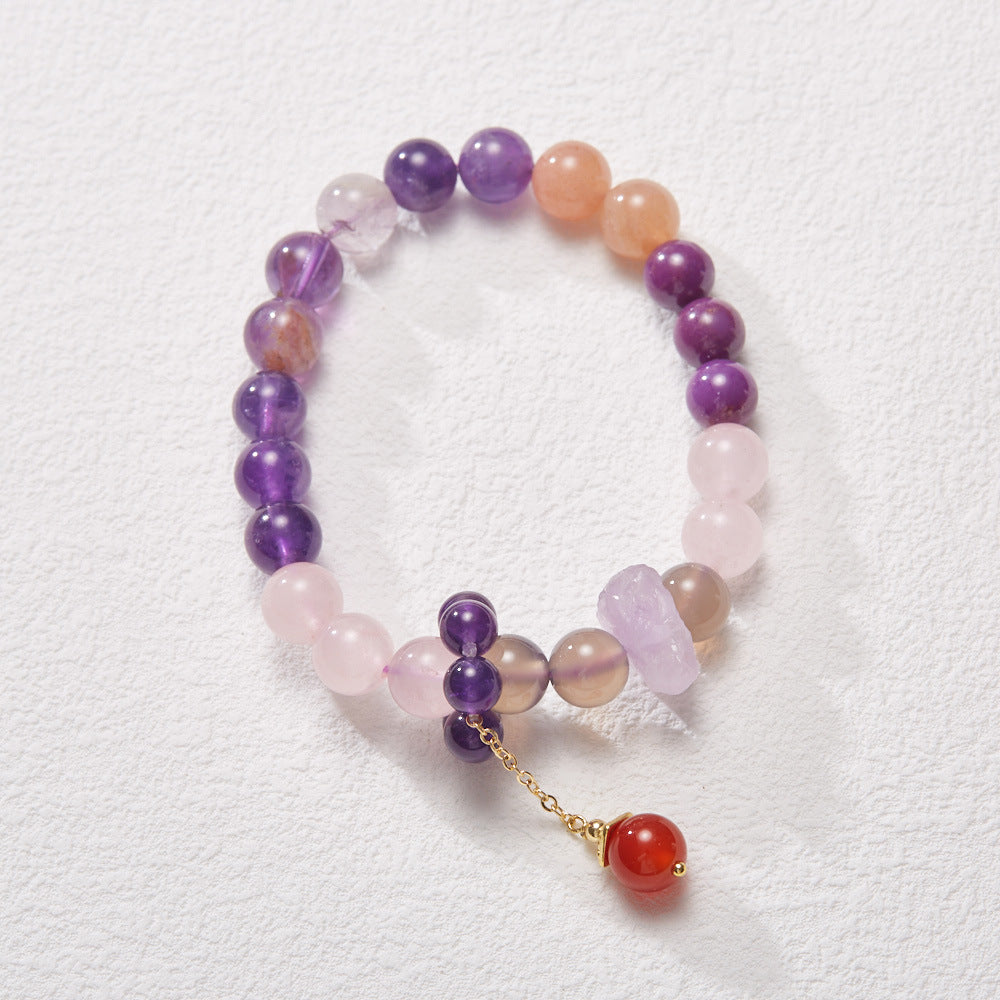Nine violet fire carrier bracelet female/amethyst amethyst amethyst ghost design crystal gemstone DIY bracelet