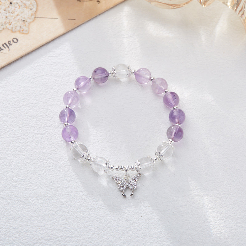 Nine violet fire carrier bracelet female/amethyst amethyst amethyst ghost design crystal gemstone DIY bracelet