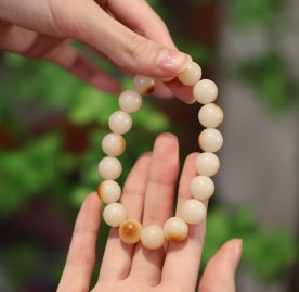Original Natural Bodhi Root Hand Skewers/White Jade Bodhi 108 Buddha Bead Rosary/Bodhi Bracelet