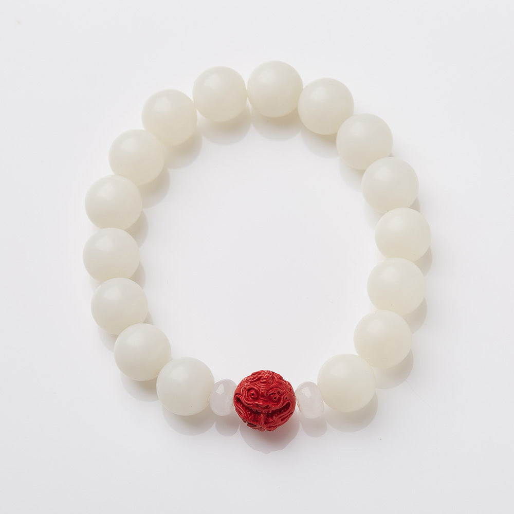 Original Natural Bodhi Root Hand Skewers/White Jade Bodhi 108 Buddha Bead Rosary/Bodhi Bracelet