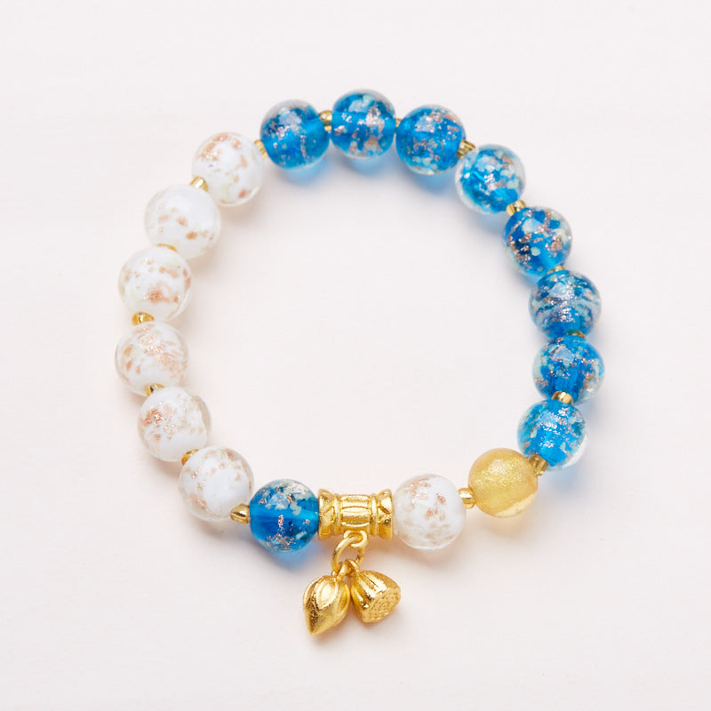 Temple with the same fragrant gray glazed hand string / Baifu Guzhen two-time huan / luminous two-color glazed advanced feel hand string